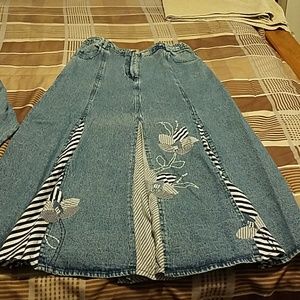 Jean skirt jacket and shirt